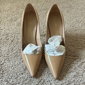 Stuart Weitzman Nude Patent Leather Heels
